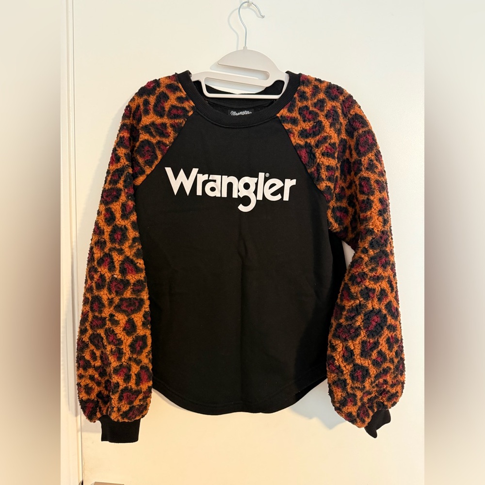 Wrangler Black and Leopard Print Sweater